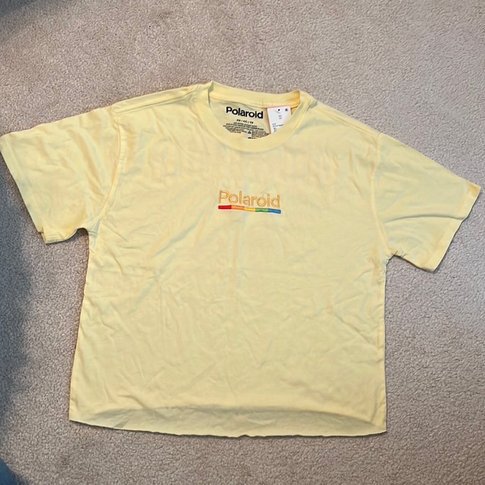 NEW Crop T-shirt size small Polaroid XS rainbow 🌈